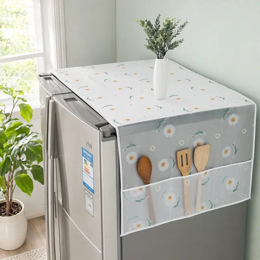 🌼 Daisy Fridge Dust Cover – Waterproof Top Protector with Handy Storage Pockets, Stylish & Functional Kitchen Essential(Buy 2 Free Shipping)