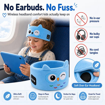 Kids Wireless Headphones, Over Ear Headphones for Children & Toddlers, with Thin Speakers & Super Soft Fleece Headband