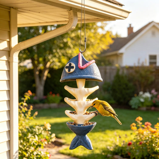 🥳Creative Fish Skeleton Hanging Bird Feeder