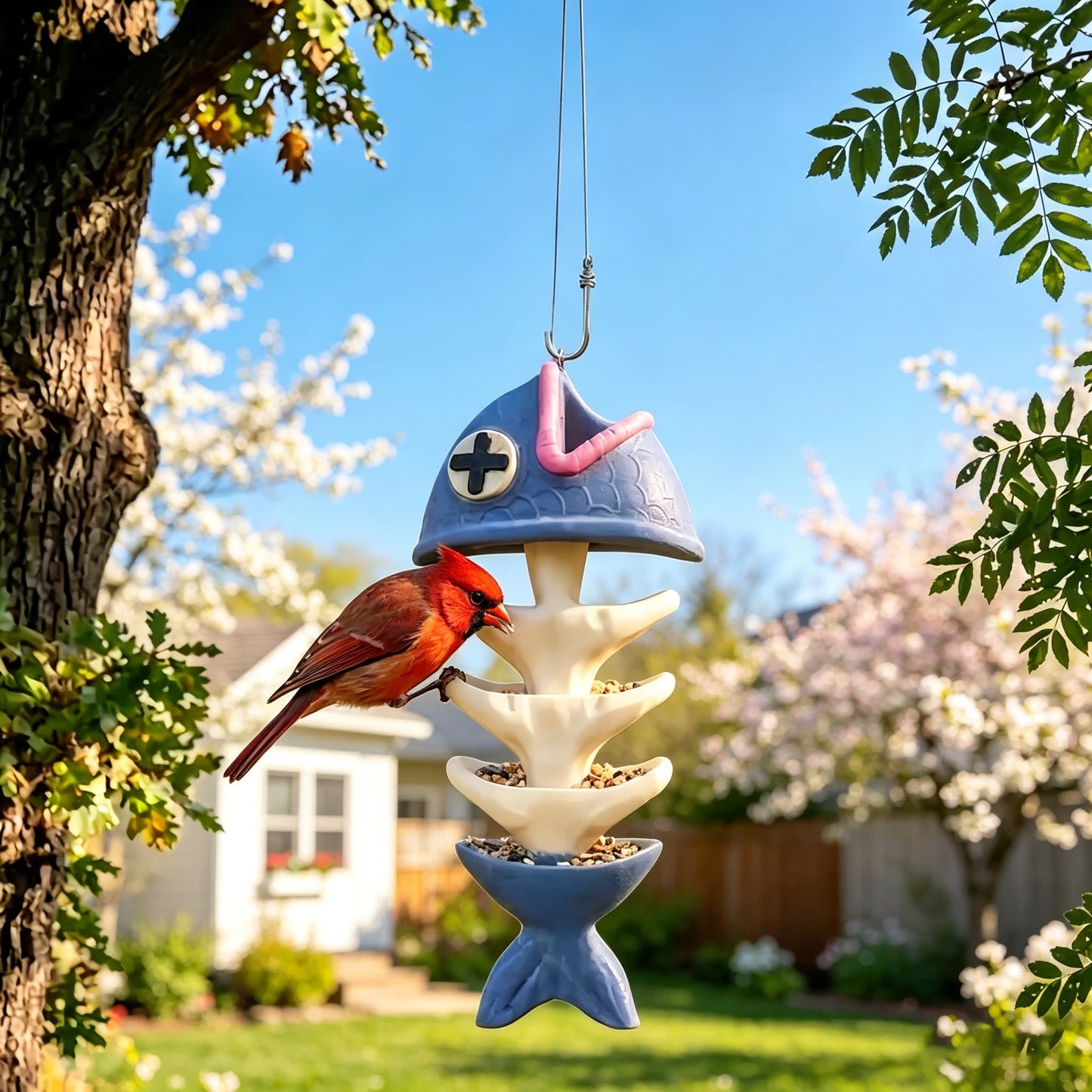 🥳Creative Fish Skeleton Hanging Bird Feeder