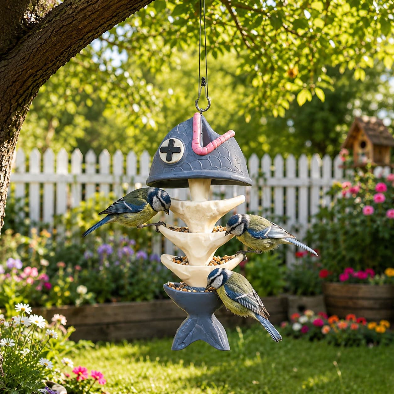 🥳Creative Fish Skeleton Hanging Bird Feeder