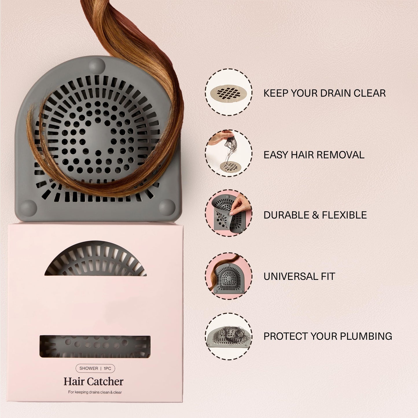 Universal Silicone Shower Drain Hair Catcher