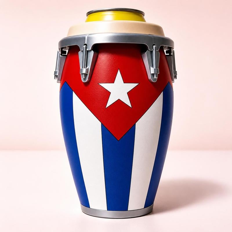 Conga-Style Can Holder – Celebrate Caribbean Pride, One Sip at a Time