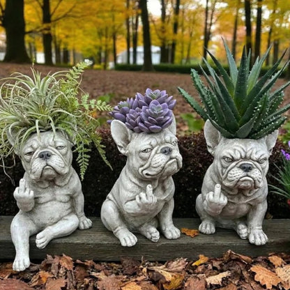 🐶 Limited-Time 58% OFF - Grumpy French Bulldog Planter (Plants not included)