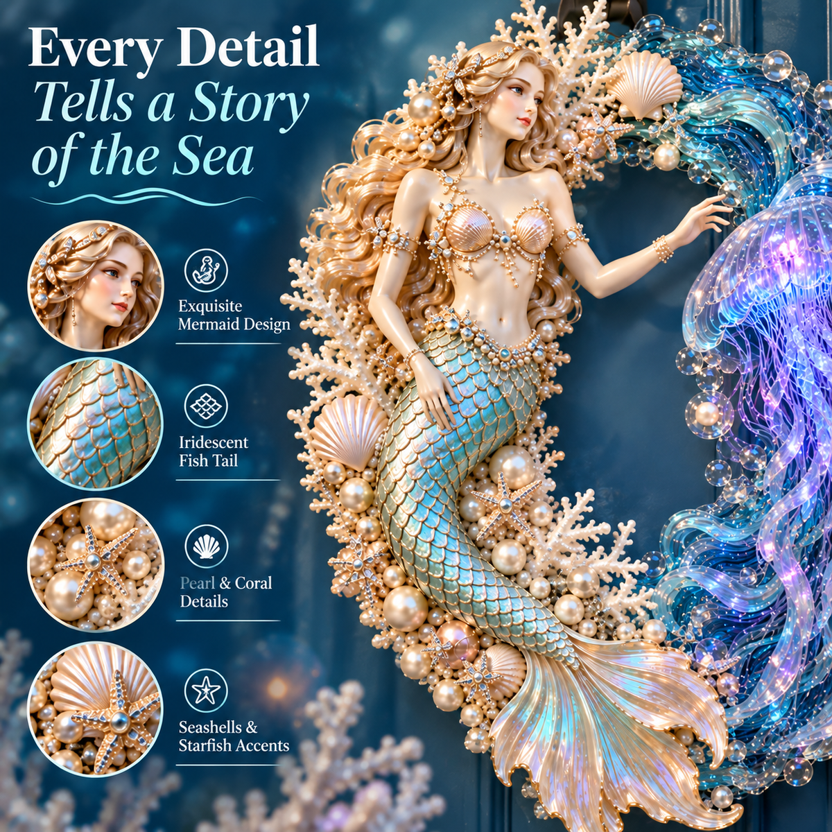 🔥 Last Day 50% OFF-🌊 Oceanic Wonderland—Mermaid and Jellyfish Decorative Garland
