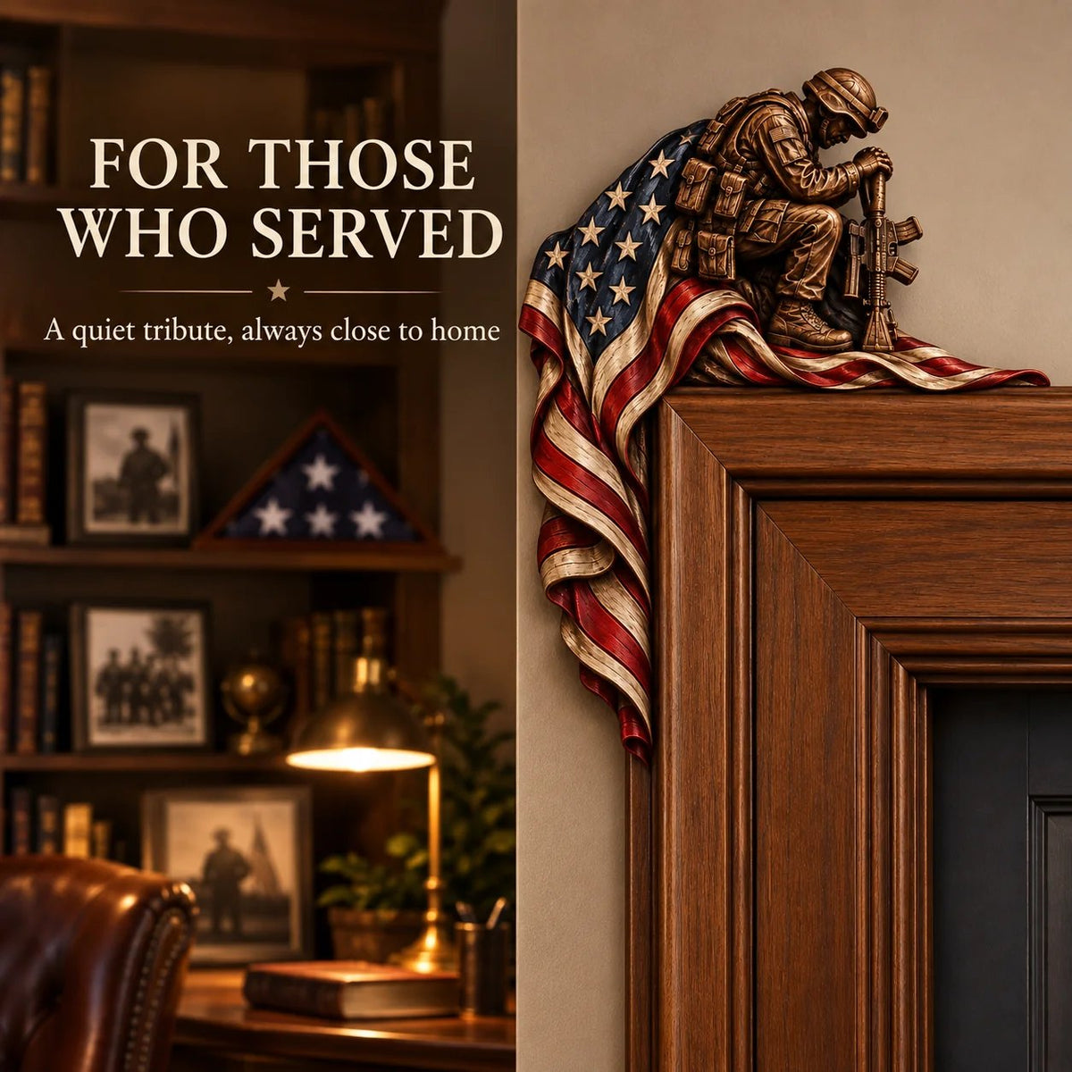 ⏳ Last Day 49% OFF –❤️‍🔥Patriotic American Flag & Cross& Veteran Door Frame Corner Decor