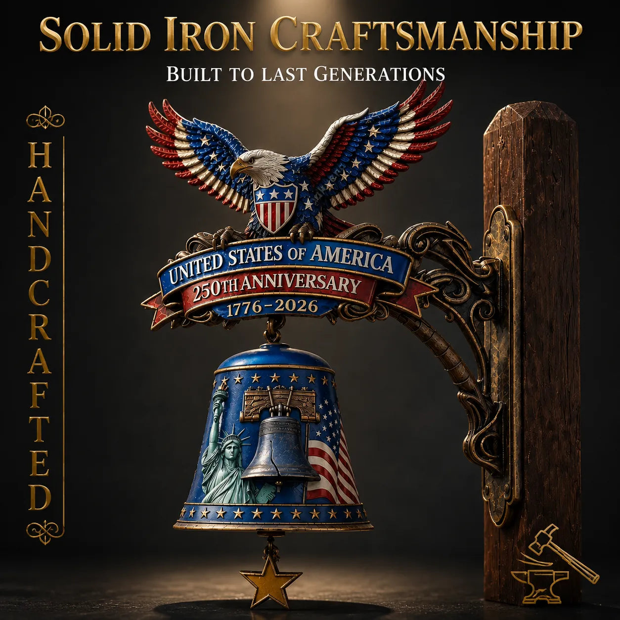 🇺🇸 America 250 Patriotic Freedom Bell Wall Decor