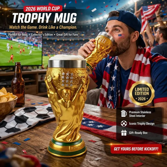 ⚽55K+ SOLD🏆2026 USA-Canada-Mexico World Cup "Trophy" Beer Mug