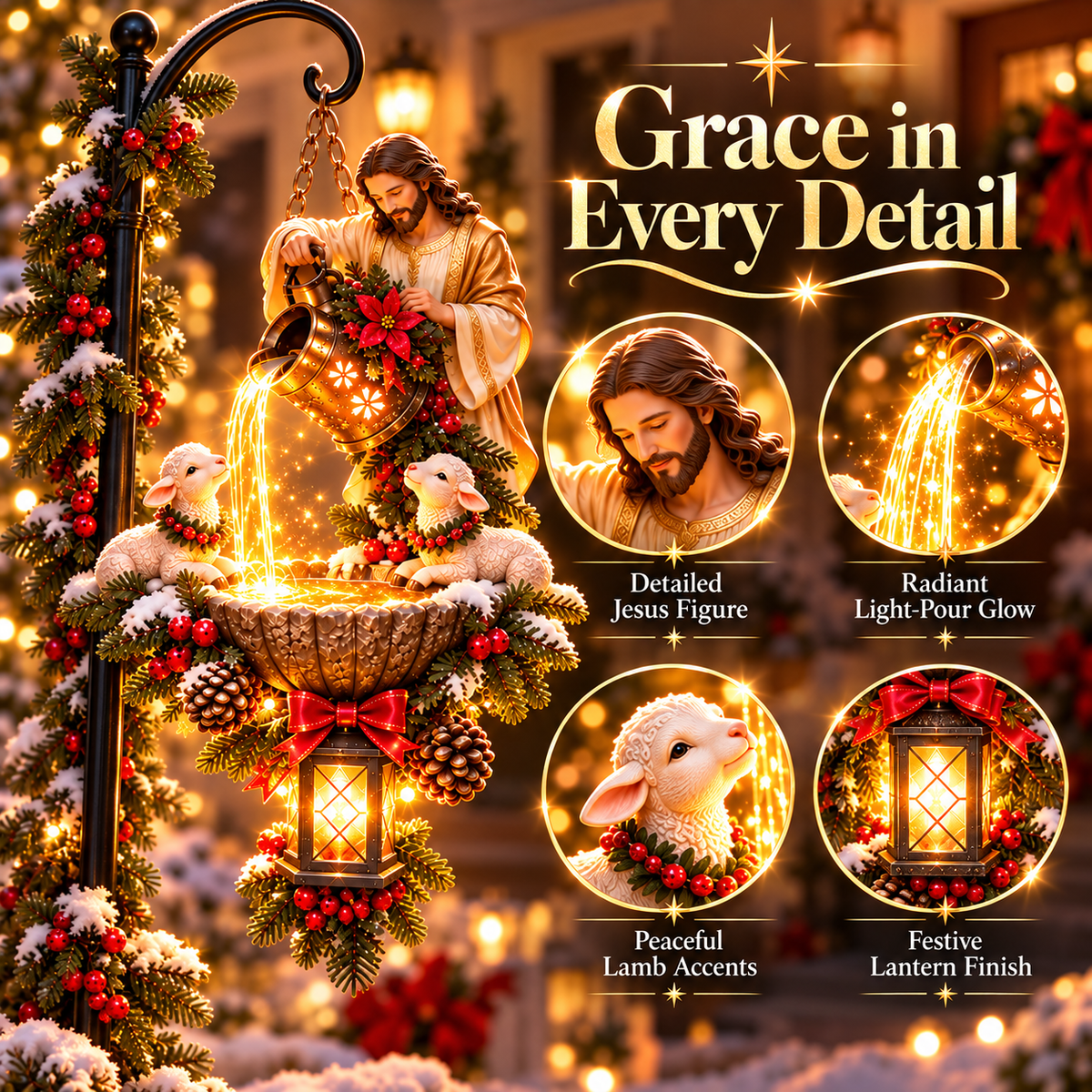 🔥Last Day 50% OFF-✝️✨ Jesus Blessing Hanging Fountain