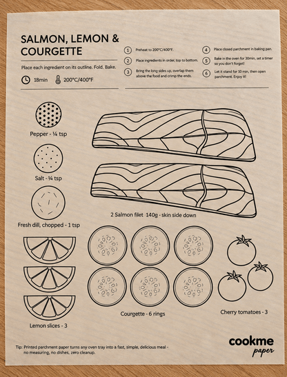 🍽️ 14-Recipe Guided Baking Parchment Sheets – Beginner-Friendly Cooking, Easy Family Dinners & Less Mess | Just Place, Fold & Bake 👩‍🍳