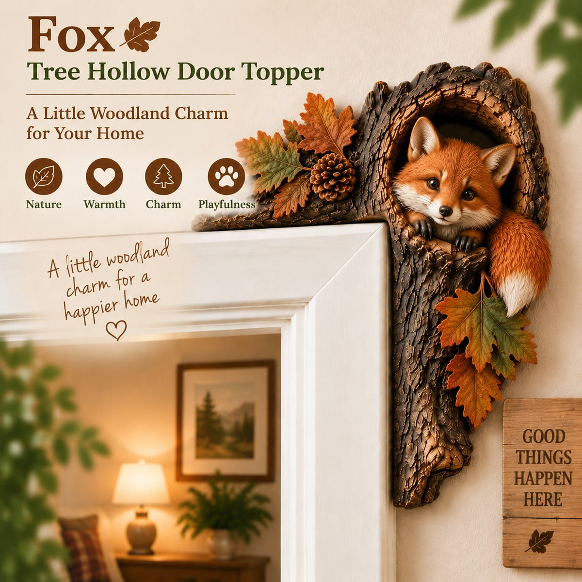 🔥LAST DAY 50% OFF -🐿️ 3D Chipmunk Tree Hollow Door Topper