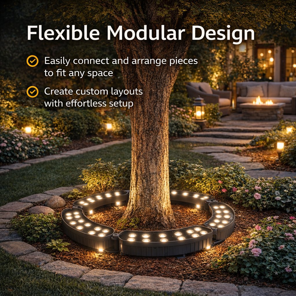 🌳 Solar LED Ring Tree Spotlight for Outdoor Landscape Lighting