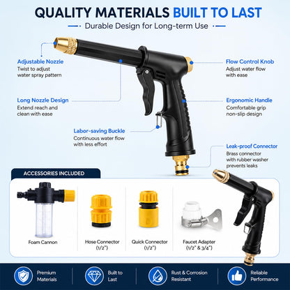 💦High Pressure Water Spray Gun with Booster Nozzle