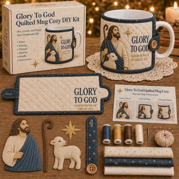 ✝️ Christmas Faith Mug Cozy Sewing Kit