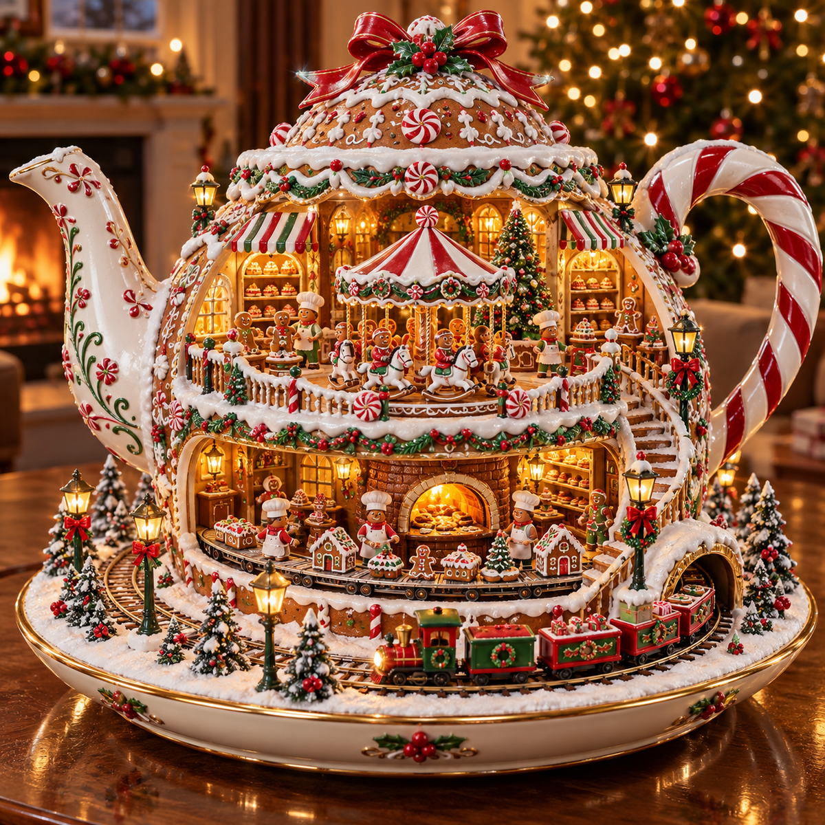🔥 Last Day 50% OFF-🎁 Santa’s Gift Workshop Light-Up Village