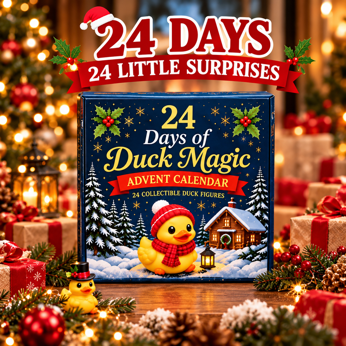 ⏳ Last Day 50% OFF-🦆24-Day 3D Duck Magic Christmas Advent Calendar
