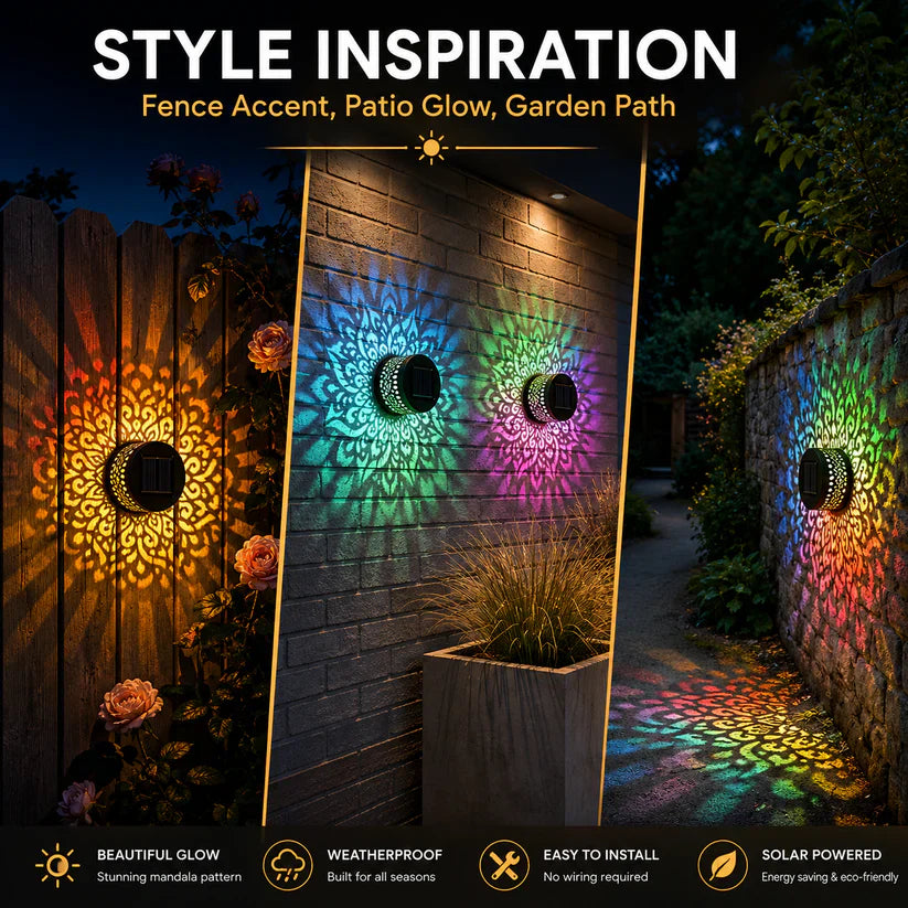 🌟Outdoor Patio Ambient Light Solar Powered Mandala Projector Lamp