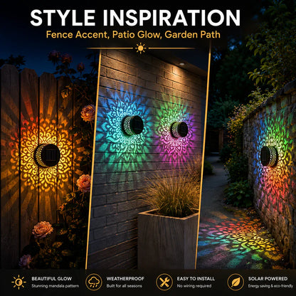 🌟Outdoor Patio Ambient Light Solar Powered Mandala Projector Lamp