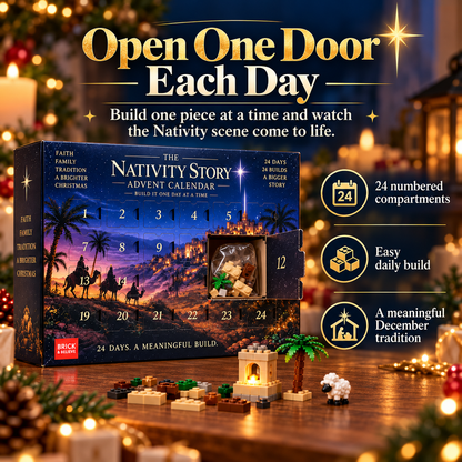 🎄 Last Day 50% OFF-⛪🎅Nativity Building Advent Calendar | 24 Daily Builds to Create a Complete Christmas Scene✝️