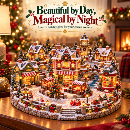 🔥 Last Day 50% OFF-🐱Glowing Christmas Cat Town 🎄 — A festive scene for cat lovers 🐈✨