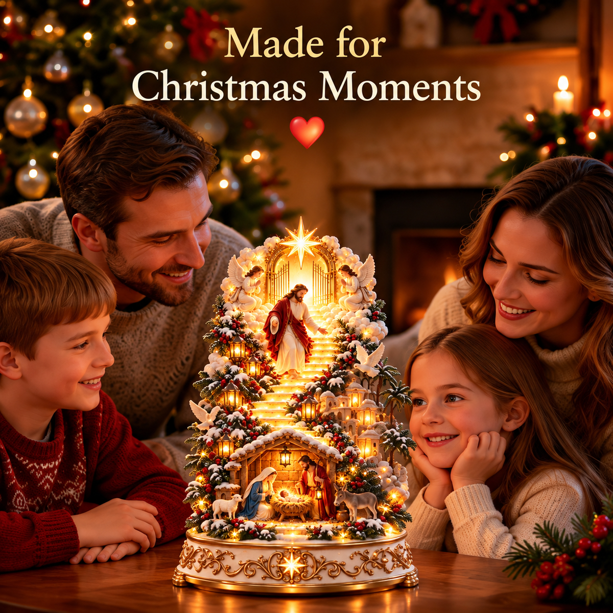 ✨ Last Day – 60% OFF!✨ Heavenly Nativity Christmas Tree™ Light-Up Ornament✝️