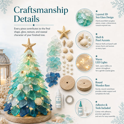 🌊🐚 DIY Ocean Sea Glass Art Kit – Handmade Light-Up Decorative Sculpture