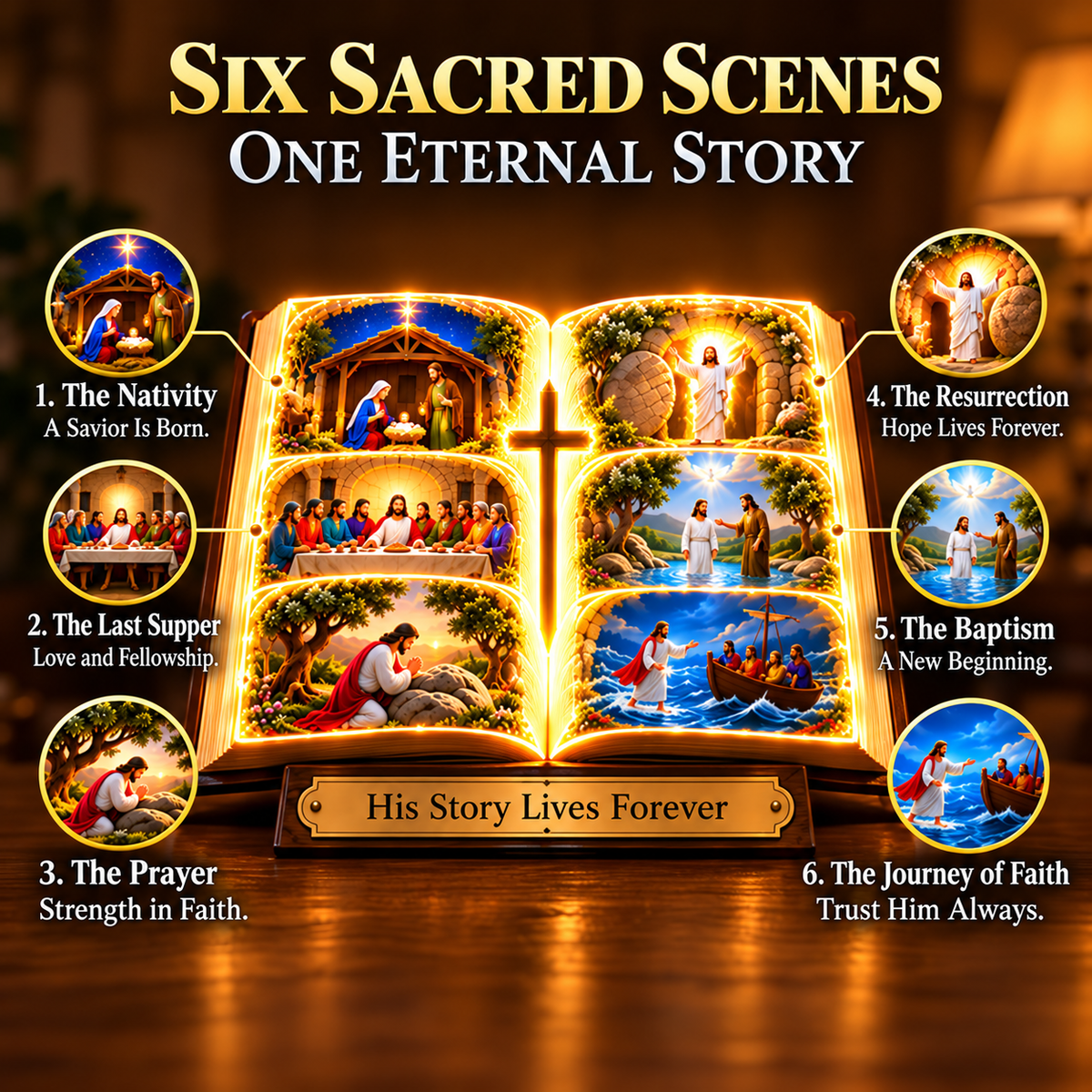 ✨ Last Day – 49% OFF-✝️"Six Sacred Scenes Storybook" — Timeless Tales