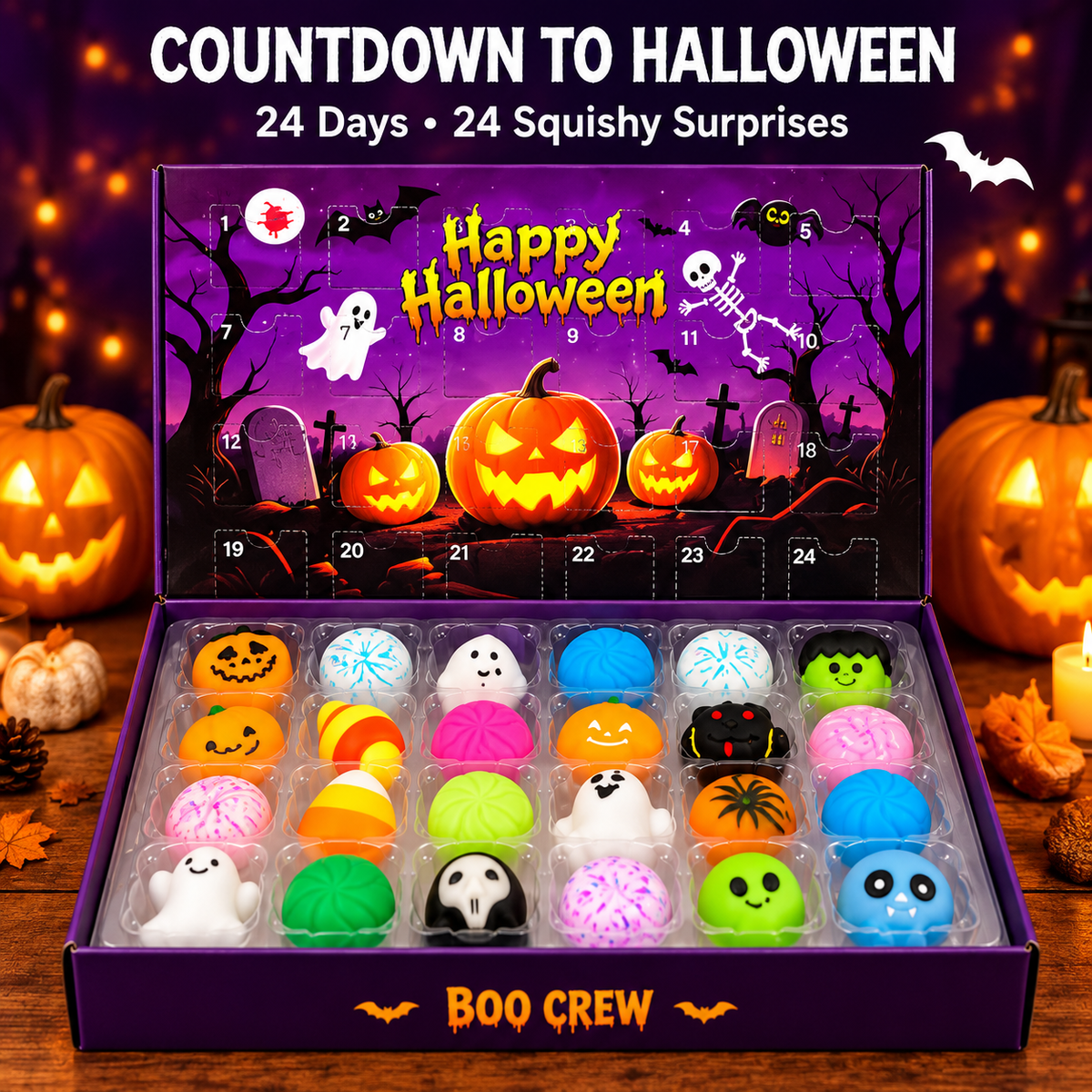 ⏰ LAST DAY 49% OFF - 🎃24-Day Halloween Countdown Stress-Relief Toy Set