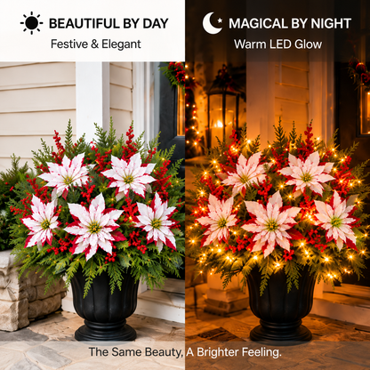 🔥LAST DAY 49% OFF -🌸Light-up Christmas Poinsettia Planter Liner