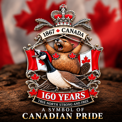 🔥LAST DAY 50% OFF - 🍁"True North, Strong and Free" Commemorative Metal Emblem – Canada's 160th Anniversary