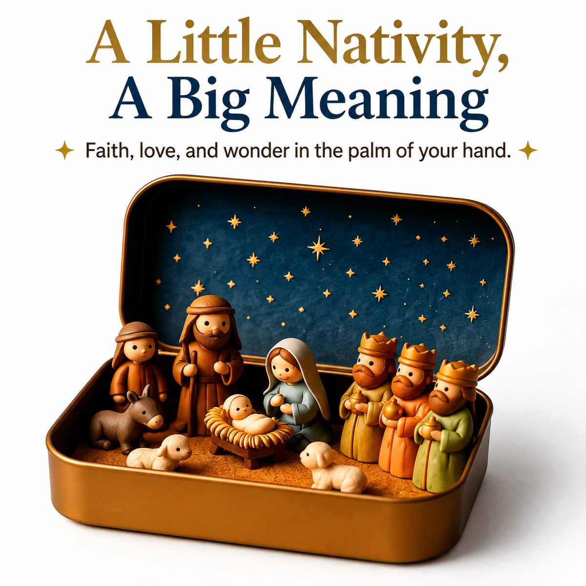 ⏳ Last Day 49% OFF –✝️Miniature Nativity Scene Set