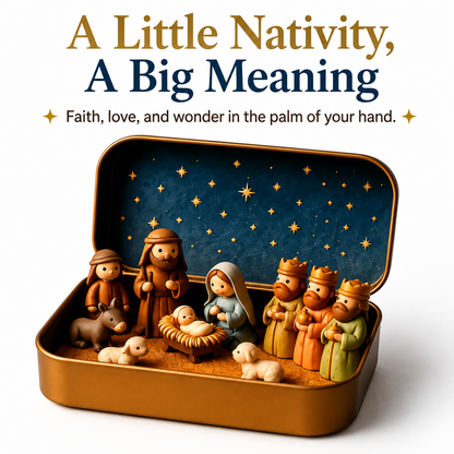 ⏳ Last Day 49% OFF –✝️Miniature Nativity Scene Set