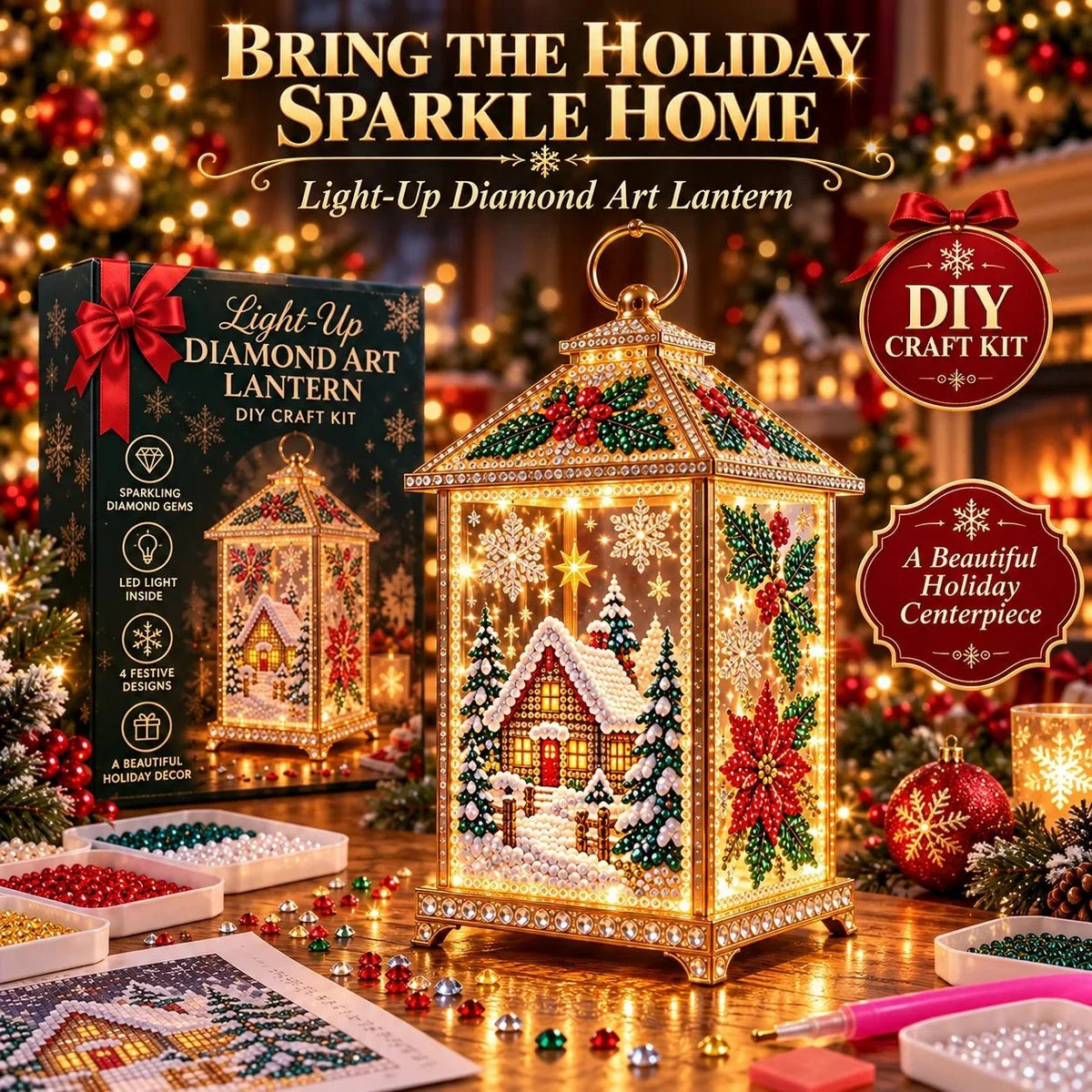 ⏳ Last Day 50% OFF-🌟DIY Light-Up Diamond Art Lantern
