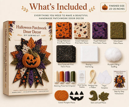 ⏳ Last Day 49% OFF – 🎃 Beginner-Friendly Oversized Halloween Character Quilted Door Hanger Sewing Kit | Complete Kit with All Tools & Step-by-Step Guide Included 💕