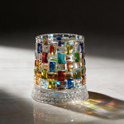 Luxury 360° Spinning Crystal Glass – Star-Cut Stress Relief Whiskey & Wine Glass