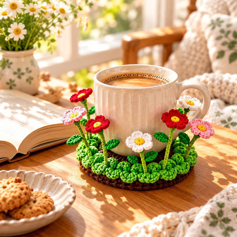 ✨ Last Day – 60% OFF!🌟Handmade Crochet Floral Coaster | Everlasting Table Art 🌸