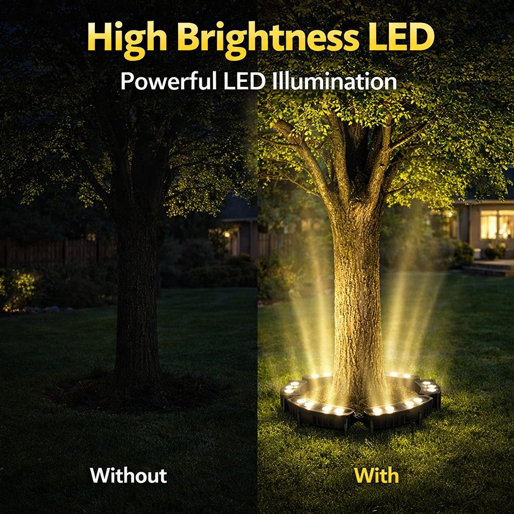 🌳 Solar LED Ring Tree Spotlight for Outdoor Landscape Lighting
