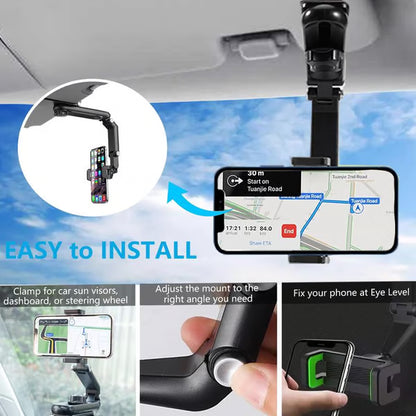 🔥2026 New 1080° Multi-function Sun Visor Universal 360 Degree Rotating Phone Holder Suitable for Any Scene Car Holder