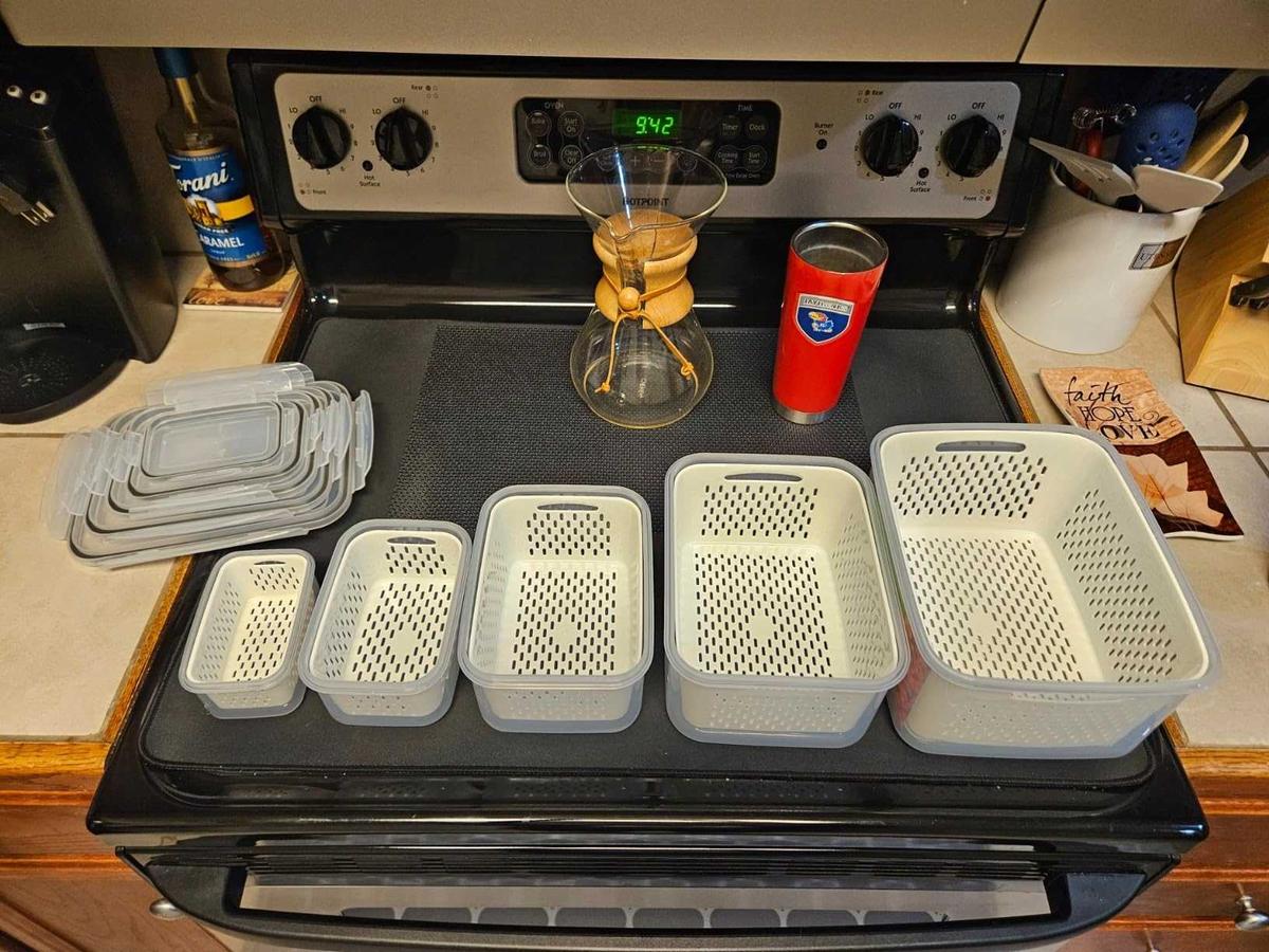 💖Last Day Sale 49% OFF🔥Household transparent plastic food storage box-Including drain basket💧