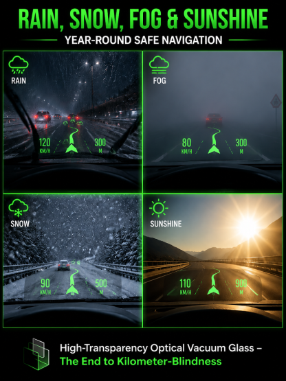 🚗 【Smart In-Car HUD Co-Pilot】Works on Sedans, SUVs, Pickups, RVs, and More!
