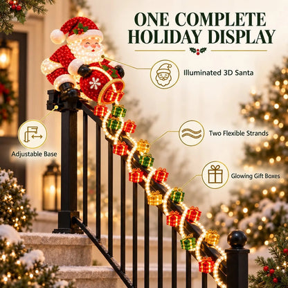 🔥LAST DAY 50% OFF -🎅 Santa Magic Gift Cascade Railing Light