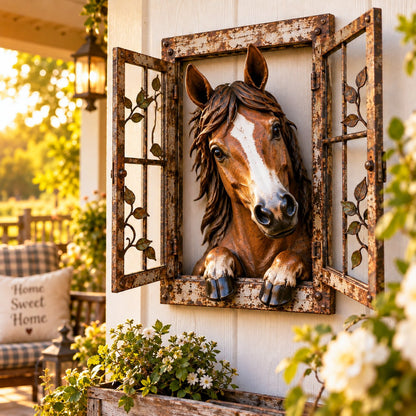 ✨ Last Day 49% OFF🐮Handcrafted Wrought-Iron "Peeking" Animal Window