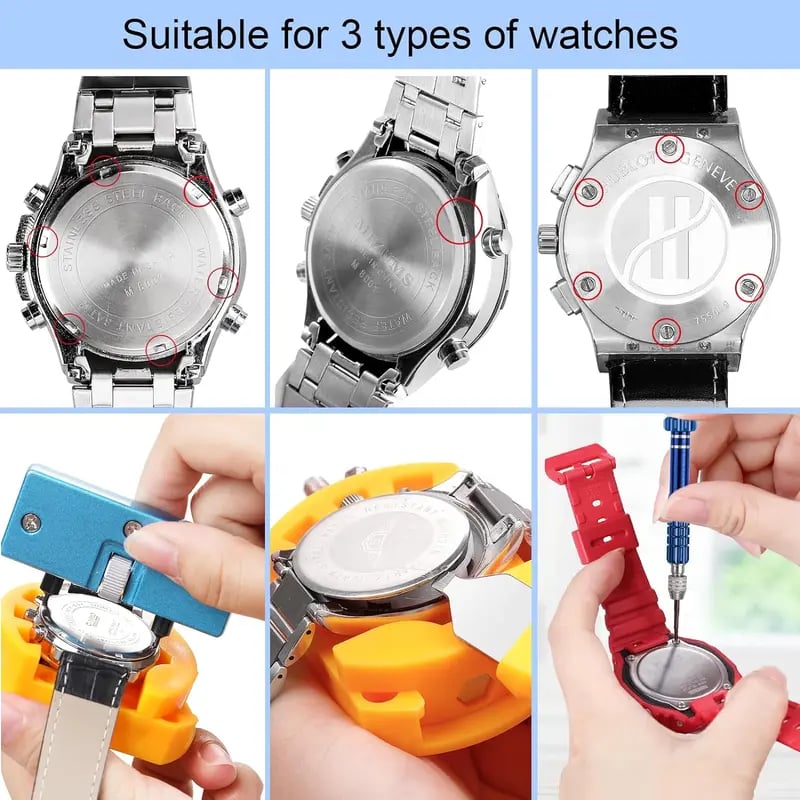 ⌚ All in One Watch Battery Replacement Kit Professional Repair Tool Set Easy DIY Fix