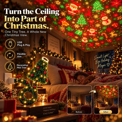 ⏳ Last Day 49% OFF –🌲Christmas Tree-Shaped Projection Light
