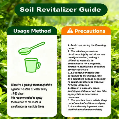 Soil conditioner. Concentrated humic acid formula, suitable for lawns and garden plants.