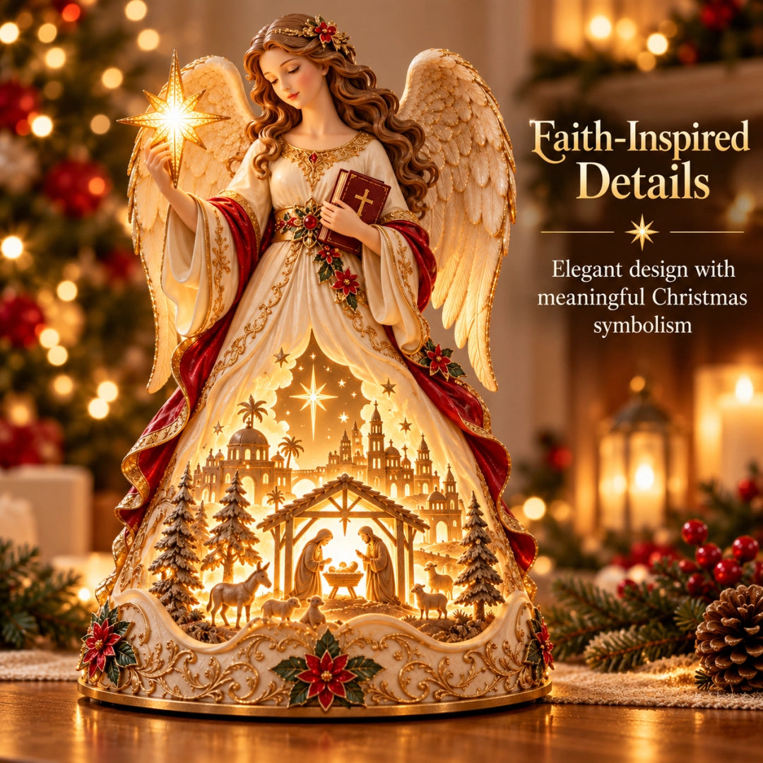 ✨ Angel Lighted Nativity Christmas Table Decor