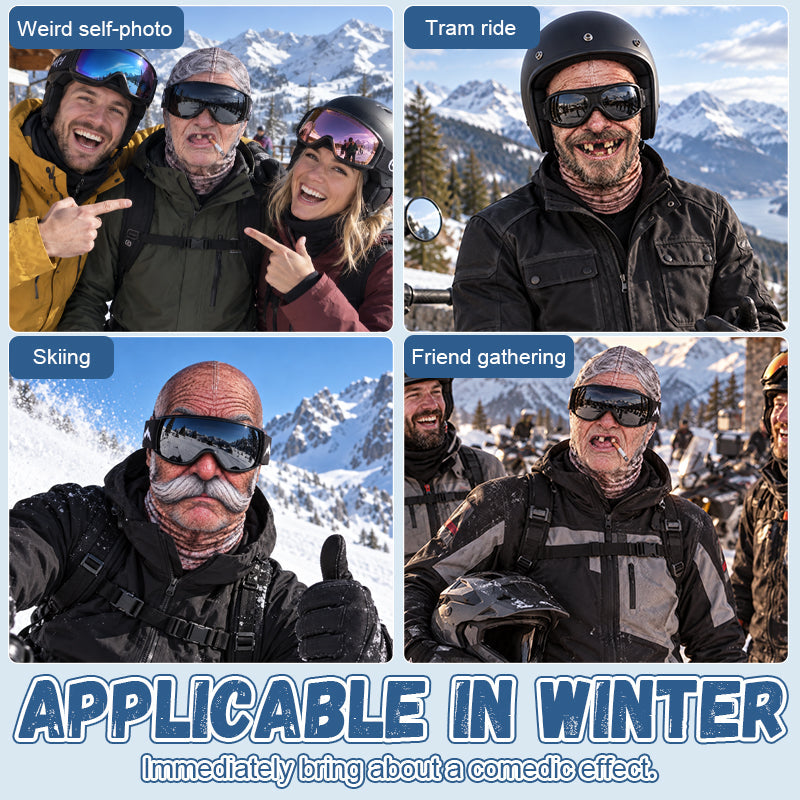 🤣 Funny Realistic Face Balaclava | Hilarious Ski & Snowboard Resort Party Mask, Winter Slopes Group Gear