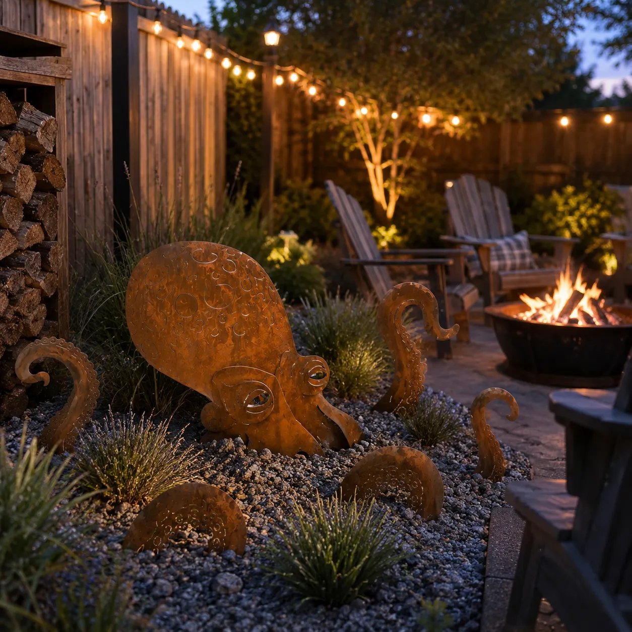 🔥2026 Hot Sale - 🐙Rust Patina Giant Squid Garden Sculpture (Buy more save more)