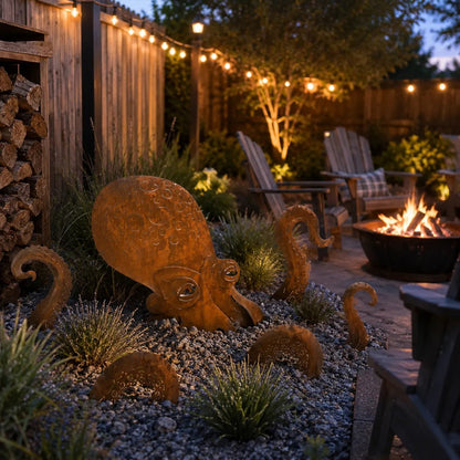 🔥2026 Hot Sale - 🐙Rust Patina Giant Squid Garden Sculpture (Buy more save more)