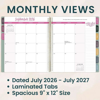 📚🧑‍🏫Teacher Appreciation Gift 2026-27 Dated Planner 13 Month Classroom Organizer